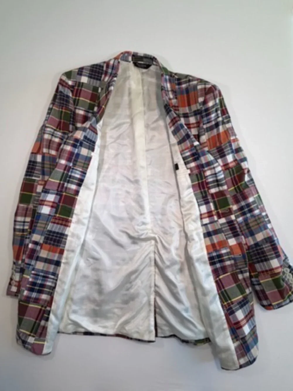 JOS A BANK Plaid Madras Sport Coat Blazer Mens 44 XL